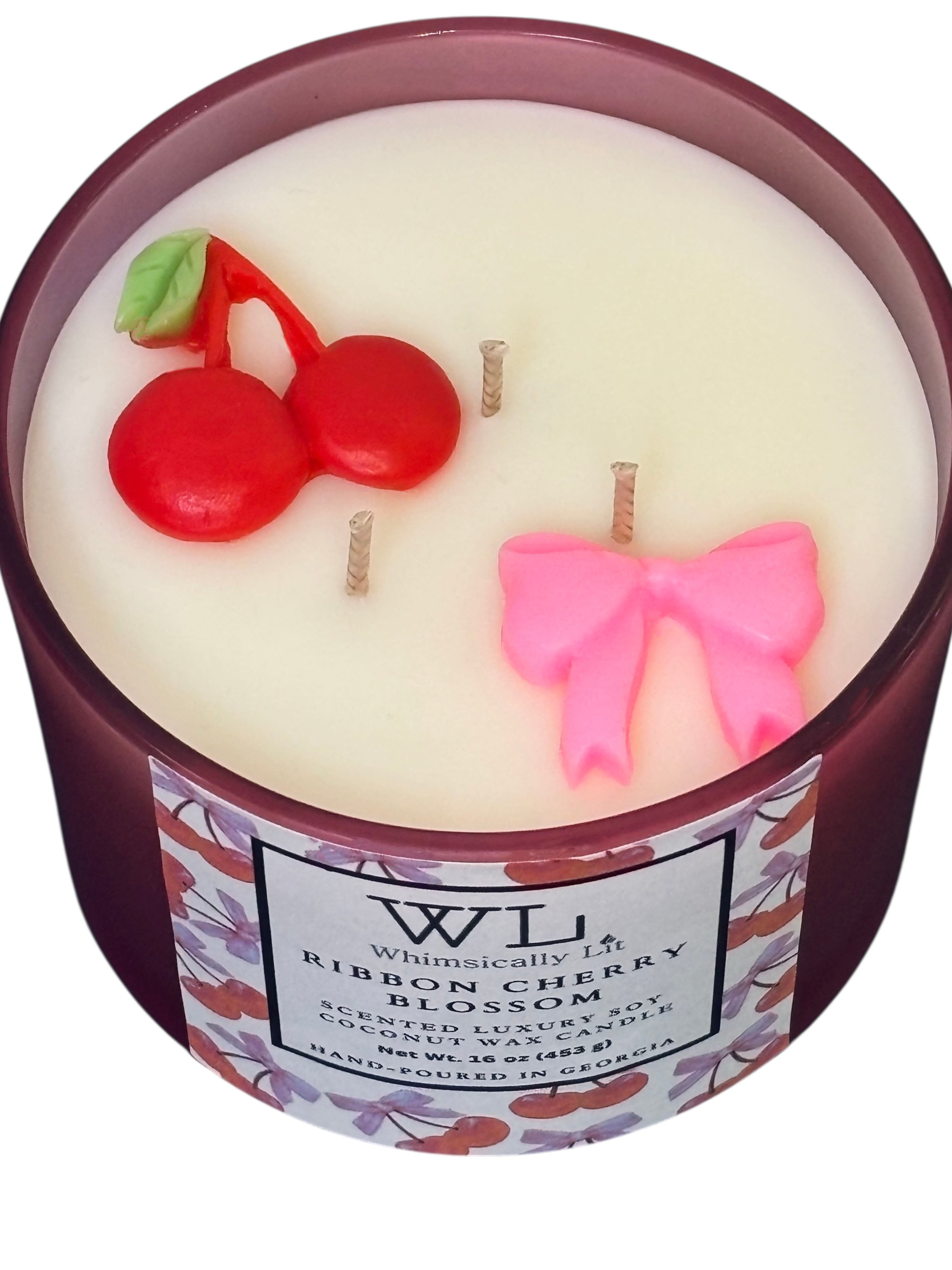 Ribbon Cherry Blossom 3-Wick Coconut Soy Candle