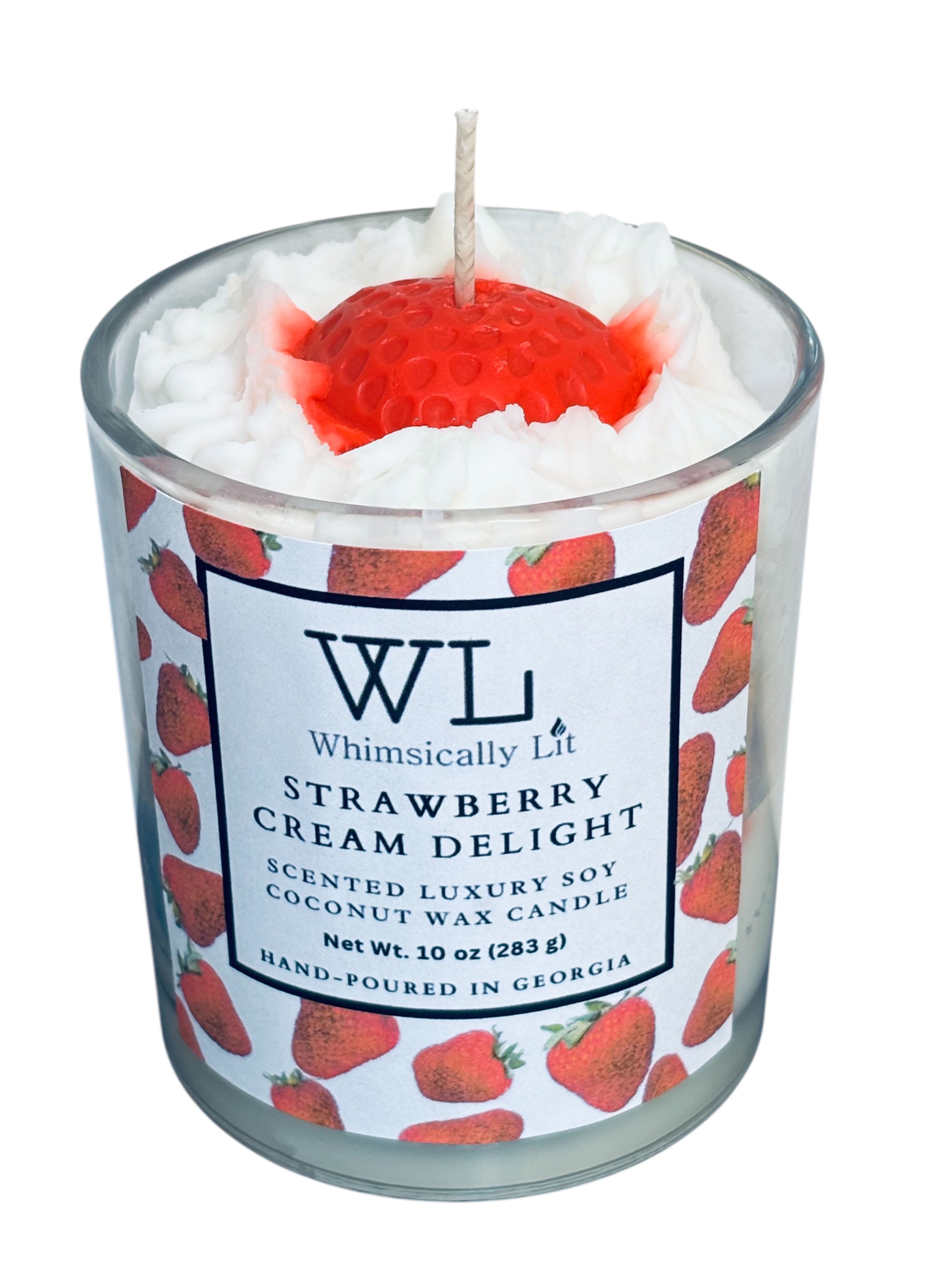 Strawberry Cream Delight Single Wick Coconut Soy Candle