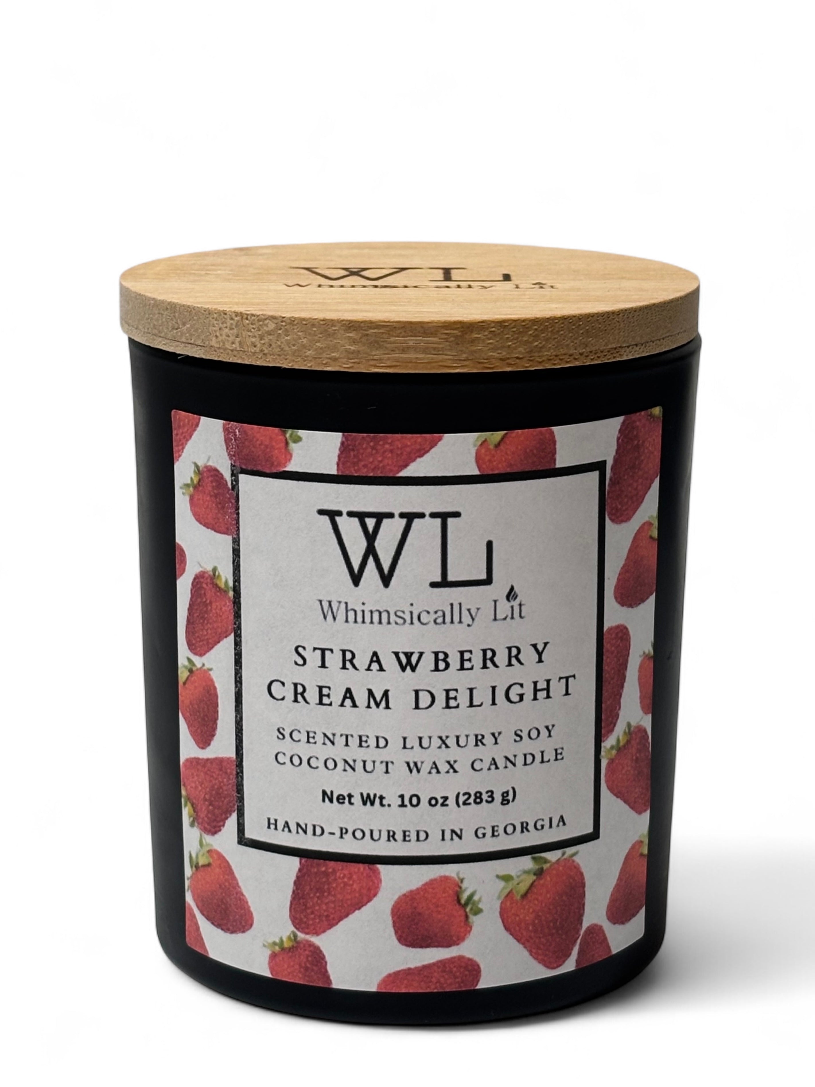 Strawberry Cream Delight Single Wick Coconut Soy Candle
