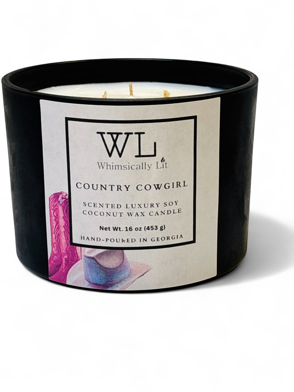Country Cowgirl 3-Wick Coconut Soy Candle