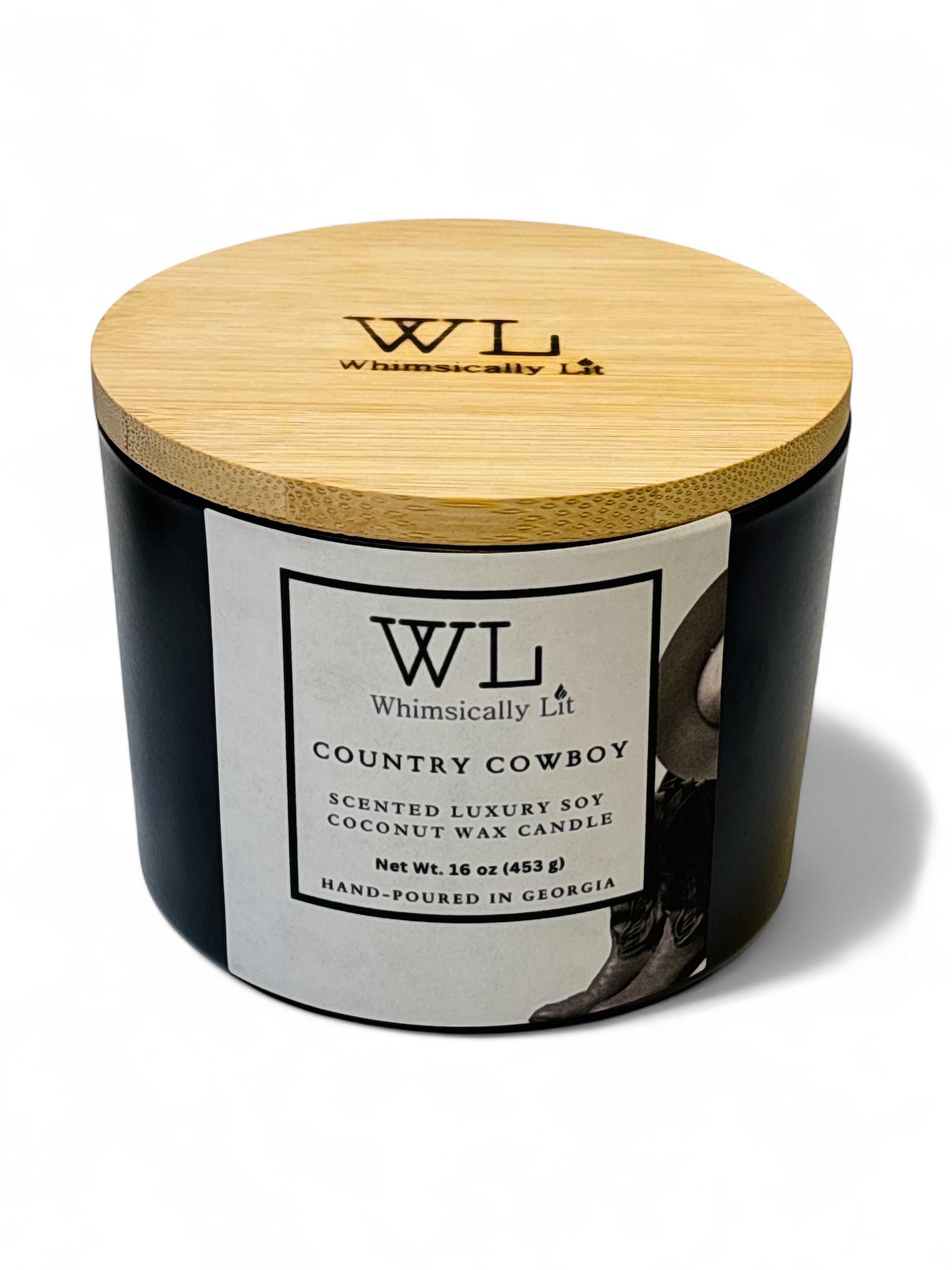 Country Cowboy 3 Wick Coconut Soy Candle
