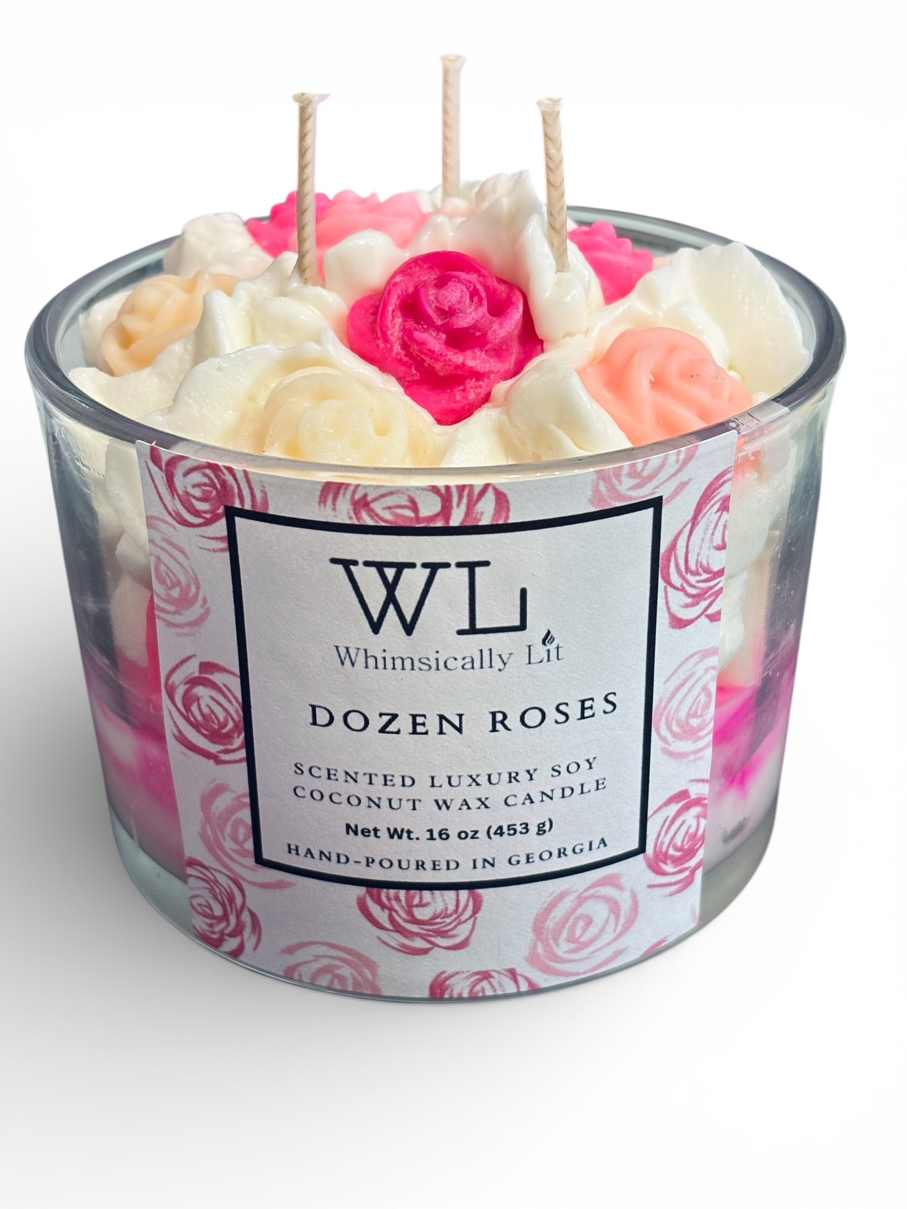 Dozen Roses 3-Wick Coconut Soy Candle(Valentine’s Pre-Order)